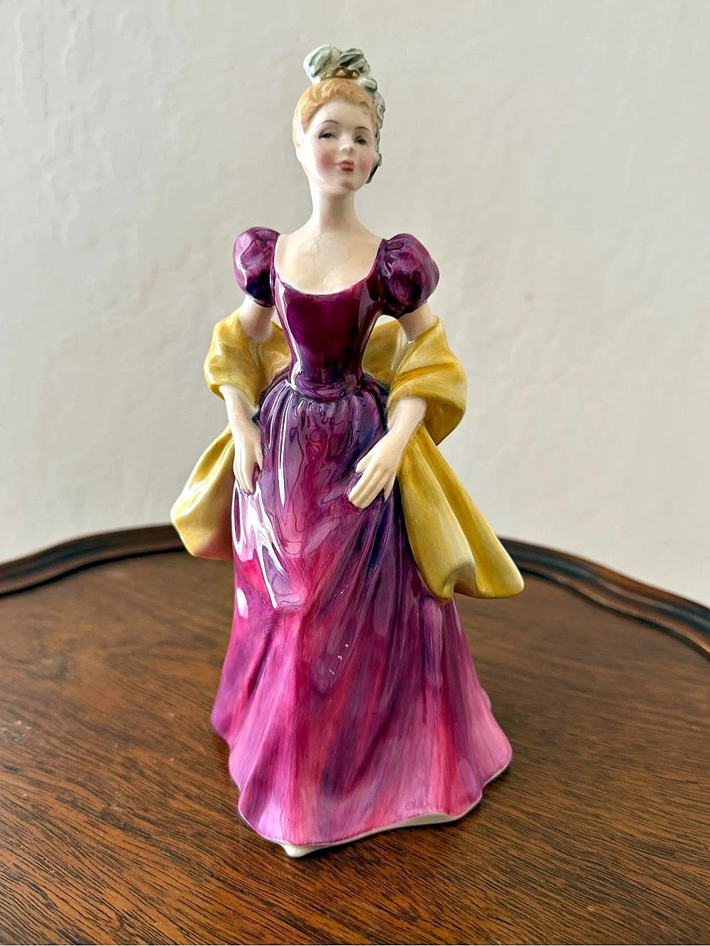 Royal Doulton Loretta Figurine Purple & Yellow Like New
